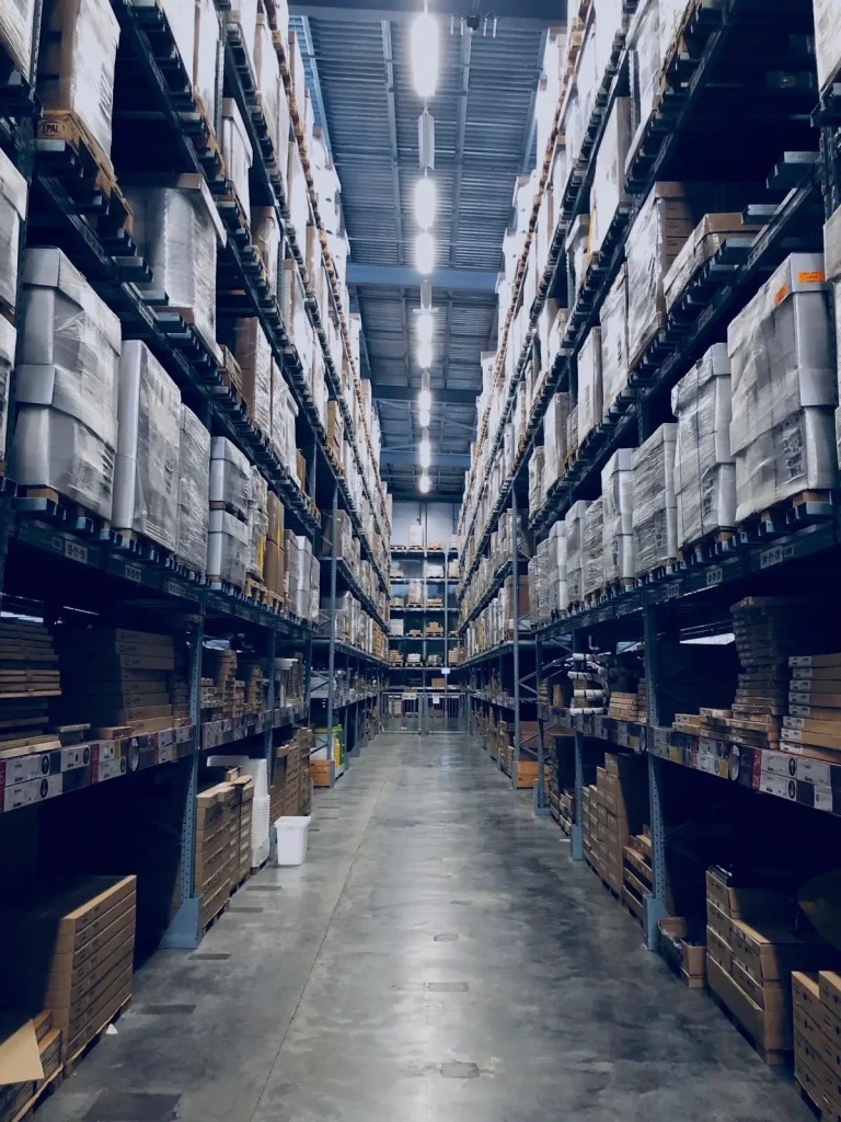 Warehouse racking aisle